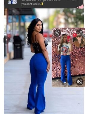 High-Waist Flared Pants in Cobalt Blue Willow Boutique Xl